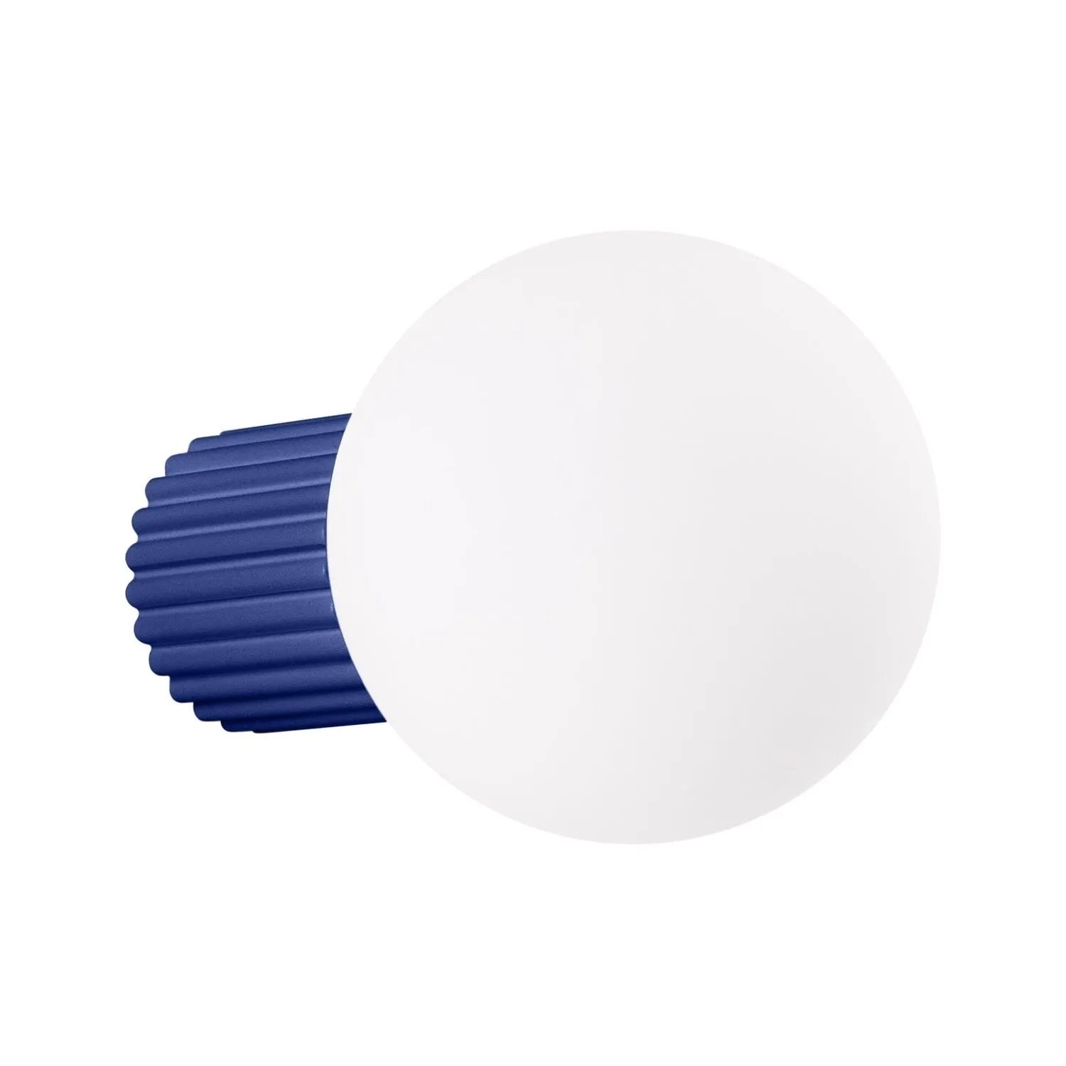 Licht-Erlebnisse Wandleuchte Bad IP44 Blau G9 12 CM Breit Glas Aluminium Kugelschirm