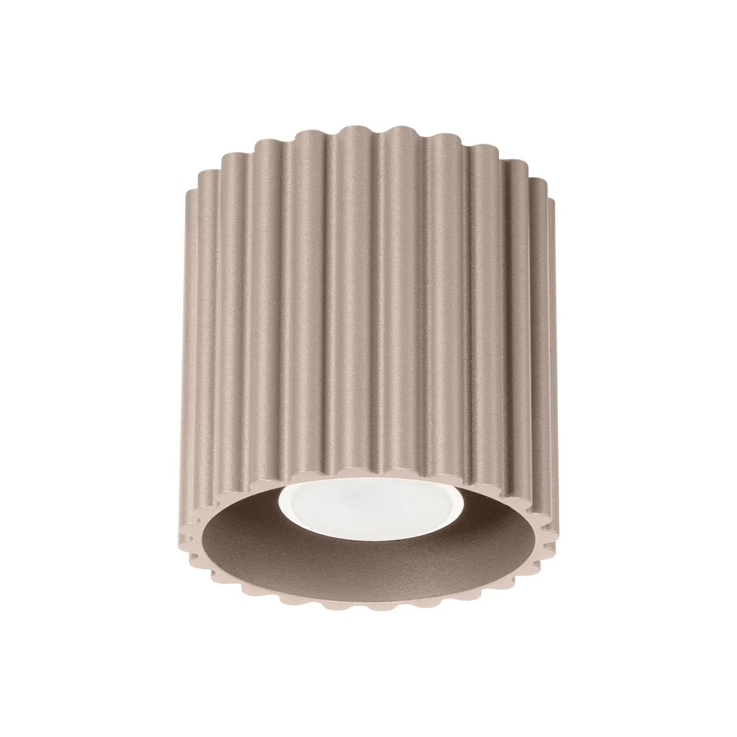 Licht-Erlebnisse Deckenlampe Klein Rund Ø10 CM Taupe Aluminium GU10 Modern Aufputz