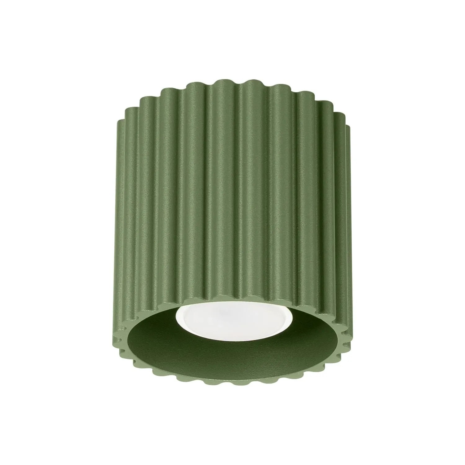 Licht-Erlebnisse Deckenspot Aufputz Ø 10 CM Klein Rund Für GX53 Grün Aus Aluminium Modern