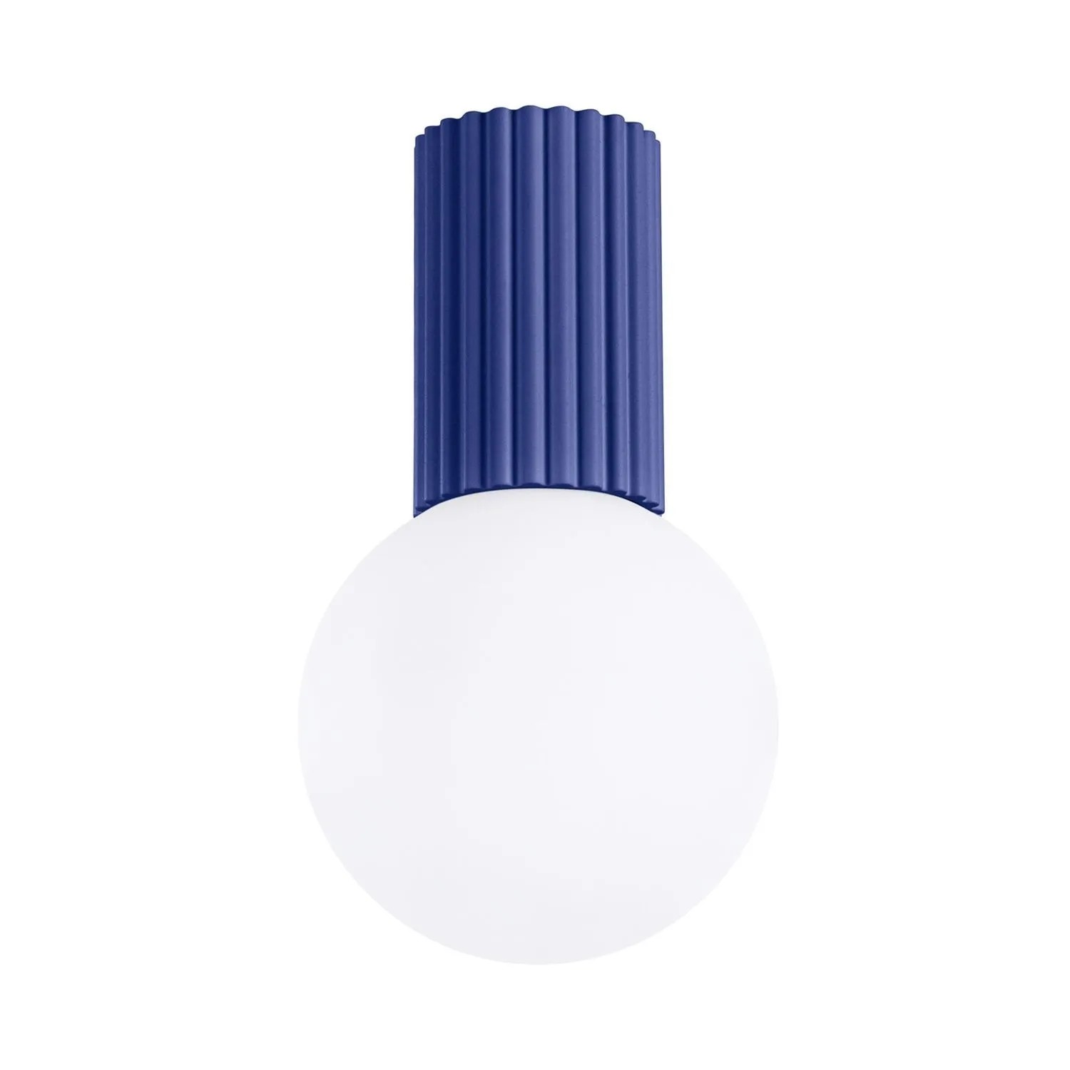 Licht-Erlebnisse Deckenleuchte Badezimmer IP44 Rund Ø 12 CM Glas Aluminium In Weiß Blau G9