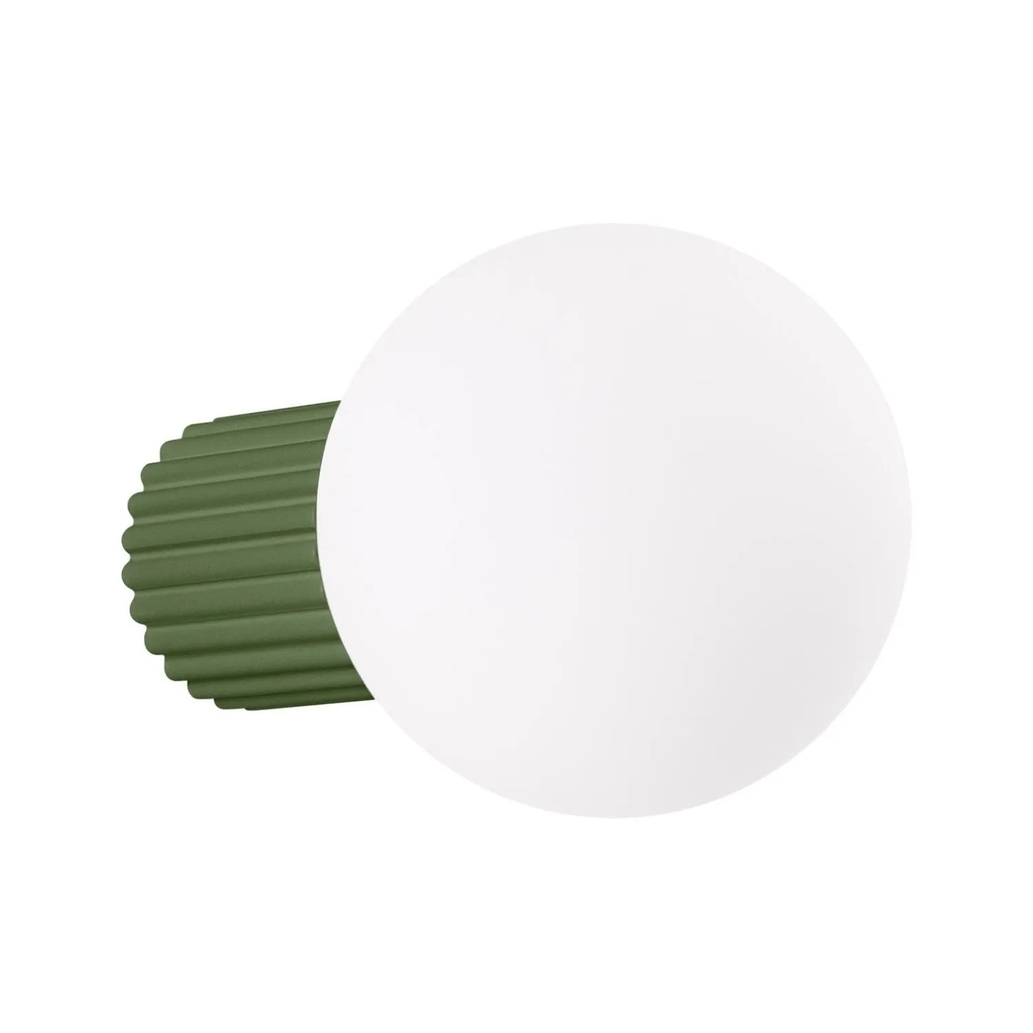 Licht-Erlebnisse Badezimmerlampe IP44 Grün Glas Aluminium Kugelschirm 12 CM Breit G9