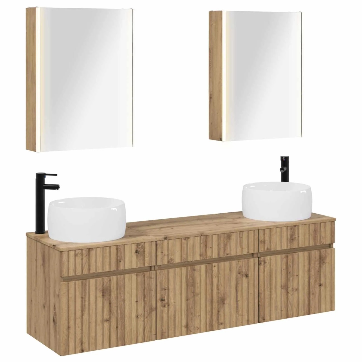 vidaXL Badezimmerschrank-Set 5-Tlg Artisan-Eiche 53 x 15,5 x 70 cm 3406654