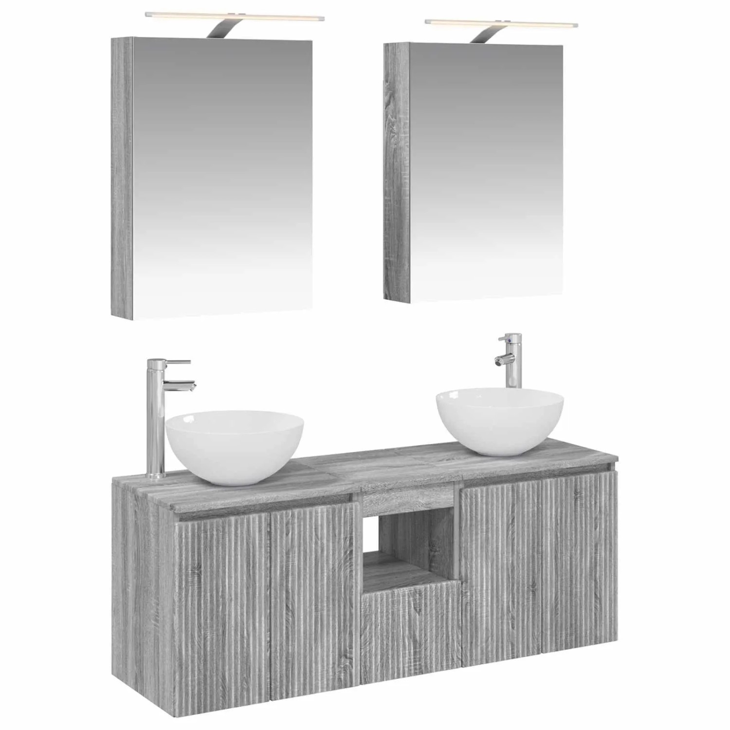 vidaXL Badezimmerschrank-Set 5-Tlg Grau Sonoma 50 x 14,5 x 70 cm 3406356