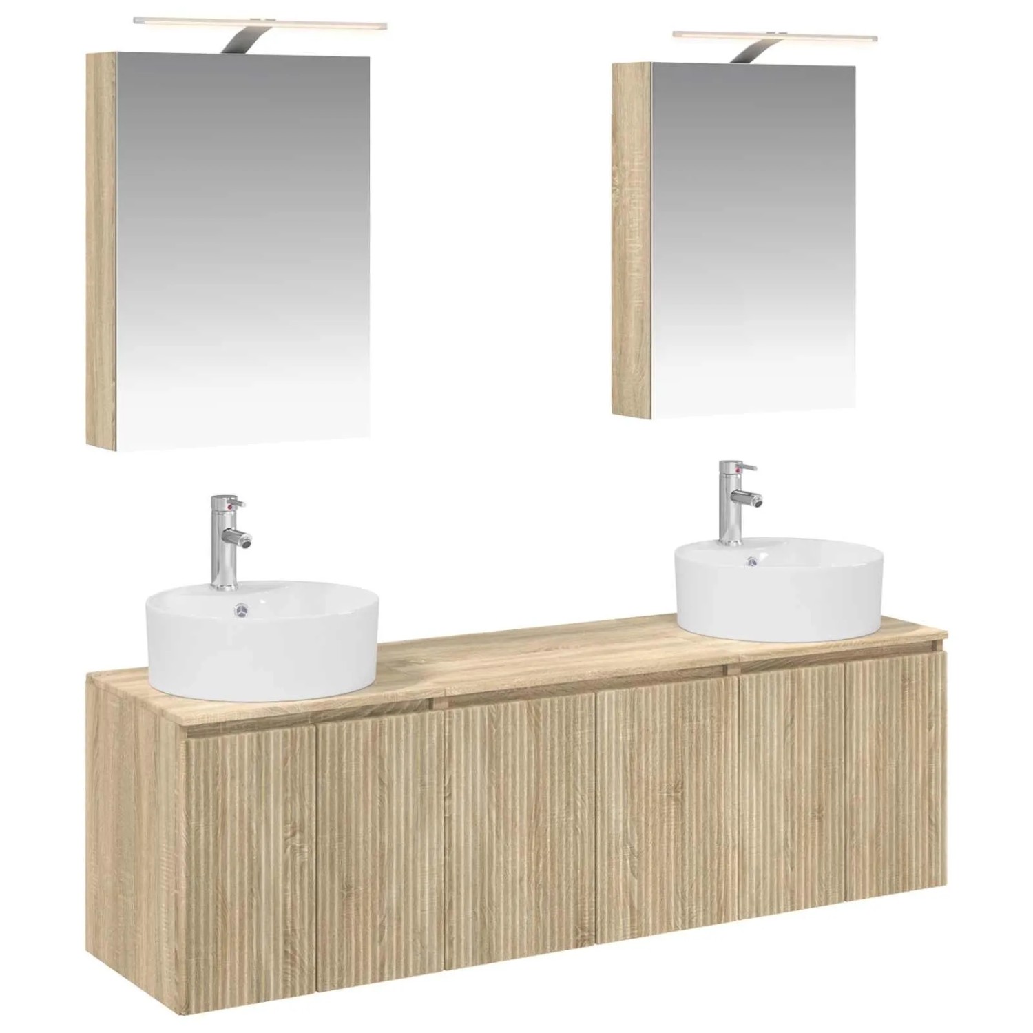 vidaXL Badezimmerschrank-Set 5-Tlg Sonoma-Eiche Holzwerkstoff 3406433