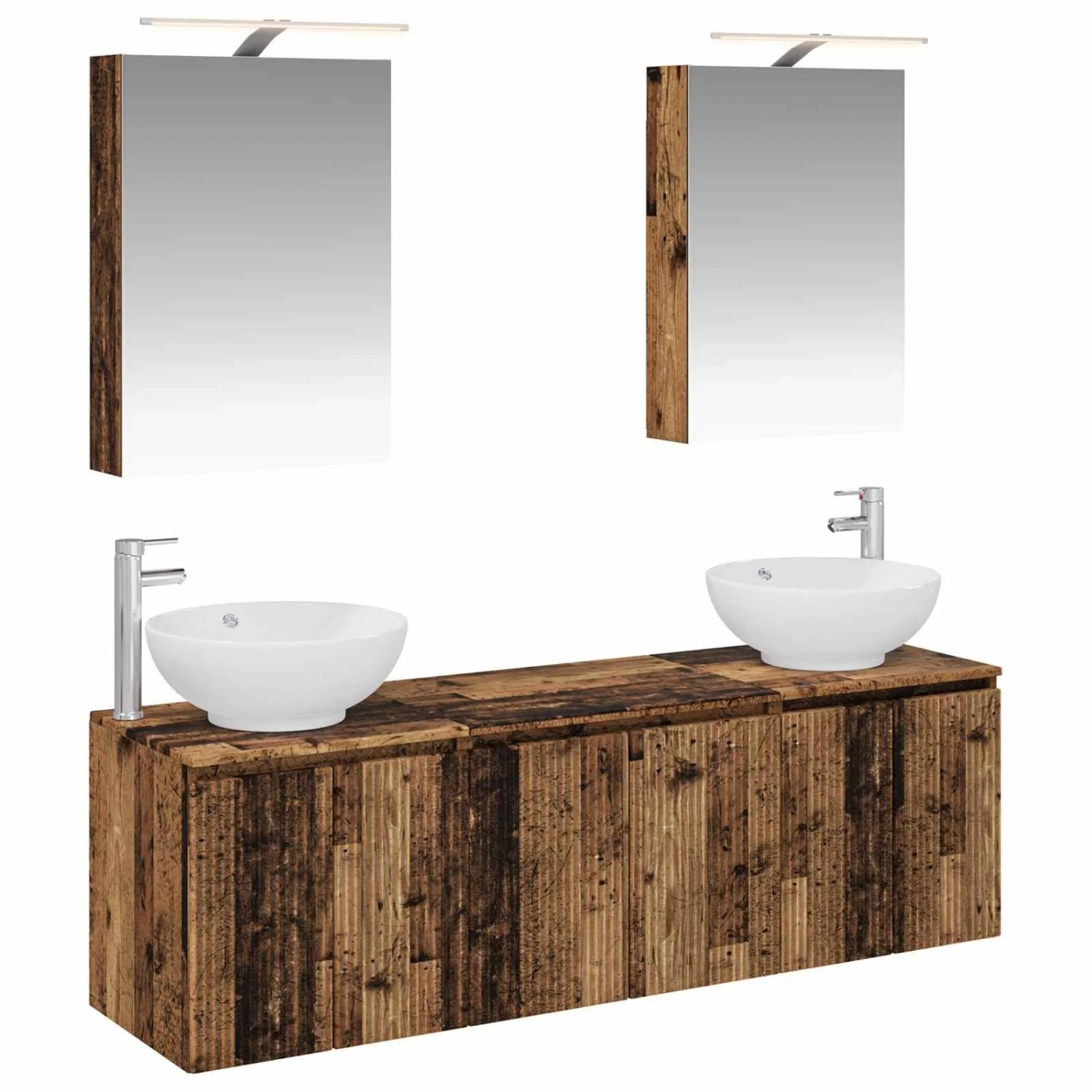 vidaXL Badezimmerschrank-Set 5-Tlg Altholz Holzwerkstoff 3406477