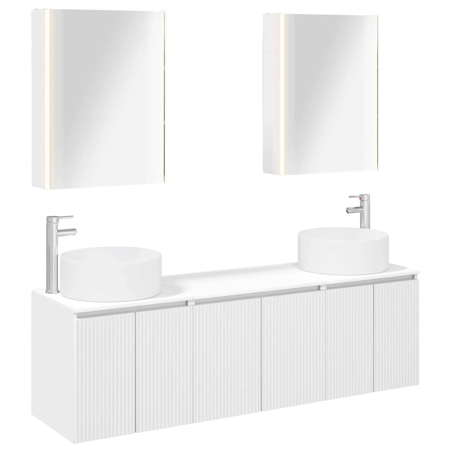 vidaXL Badezimmerschrank-Set 5-Tlg Weiß Holzwerkstoff 3406567