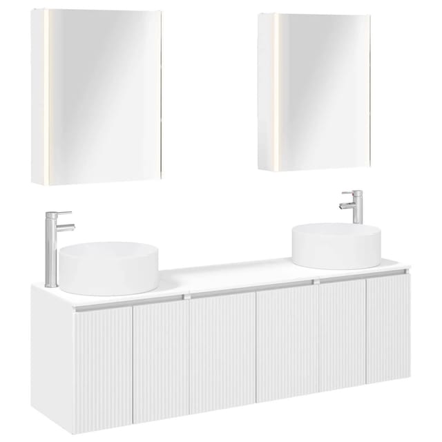 vidaXL Badezimmerschrank-Set 5-Tlg Weiß Holzwerkstoff 3406567