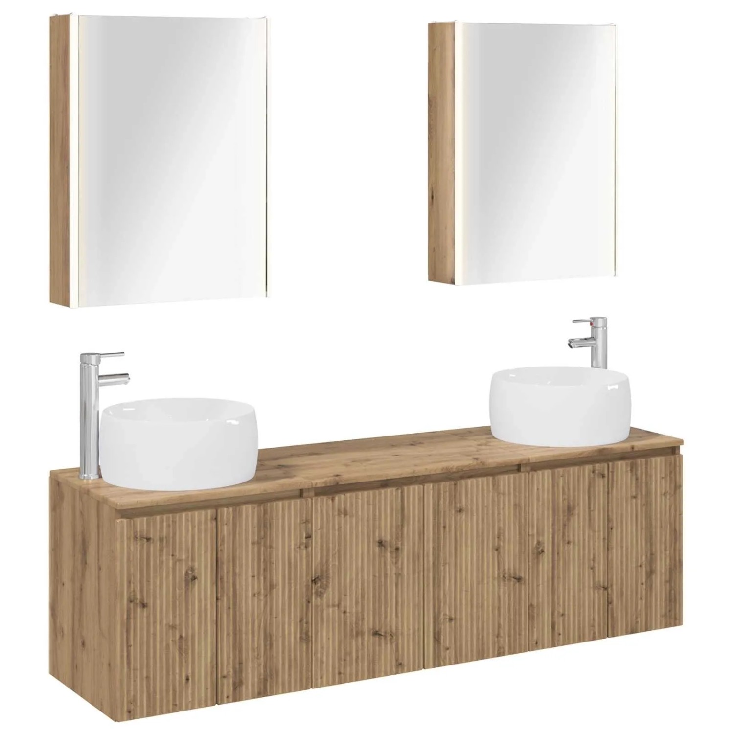 vidaXL Badezimmerschrank-Set 5-Tlg Artisan-Eiche Holzwerkstoff 3406534