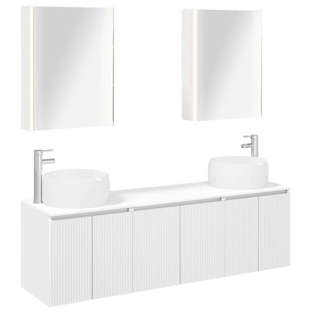 vidaXL Badezimmerschrank-Set 5-Tlg Weiß Holzwerkstoff 3406527