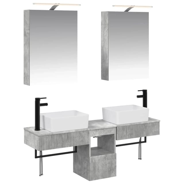vidaXL Badezimmerschrank-Set 5-Tlg Betongrau 50 x 14,5 x 70 cm 3406314