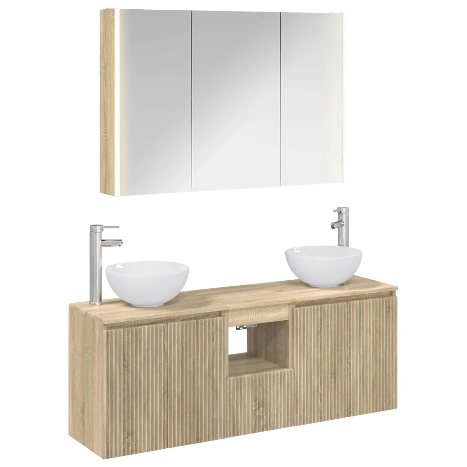 vidaXL Badezimmerschrank-Set 4-Tlg Sonoma-Eiche 103,5 x 15,5 x 70 cm 3406345
