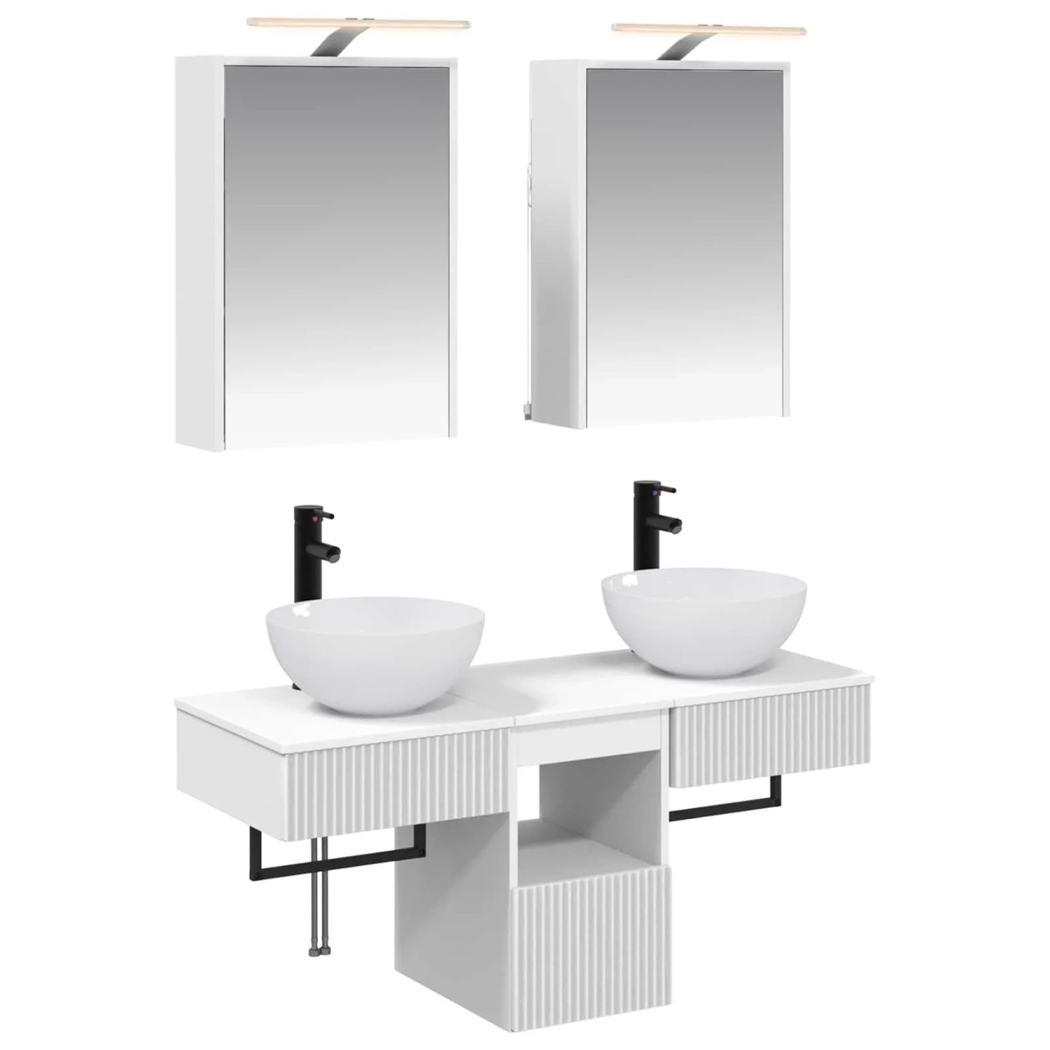 vidaXL Badezimmerschrank-Set 5-Tlg Weiß 43 x 16 x 62,5 cm 3406279