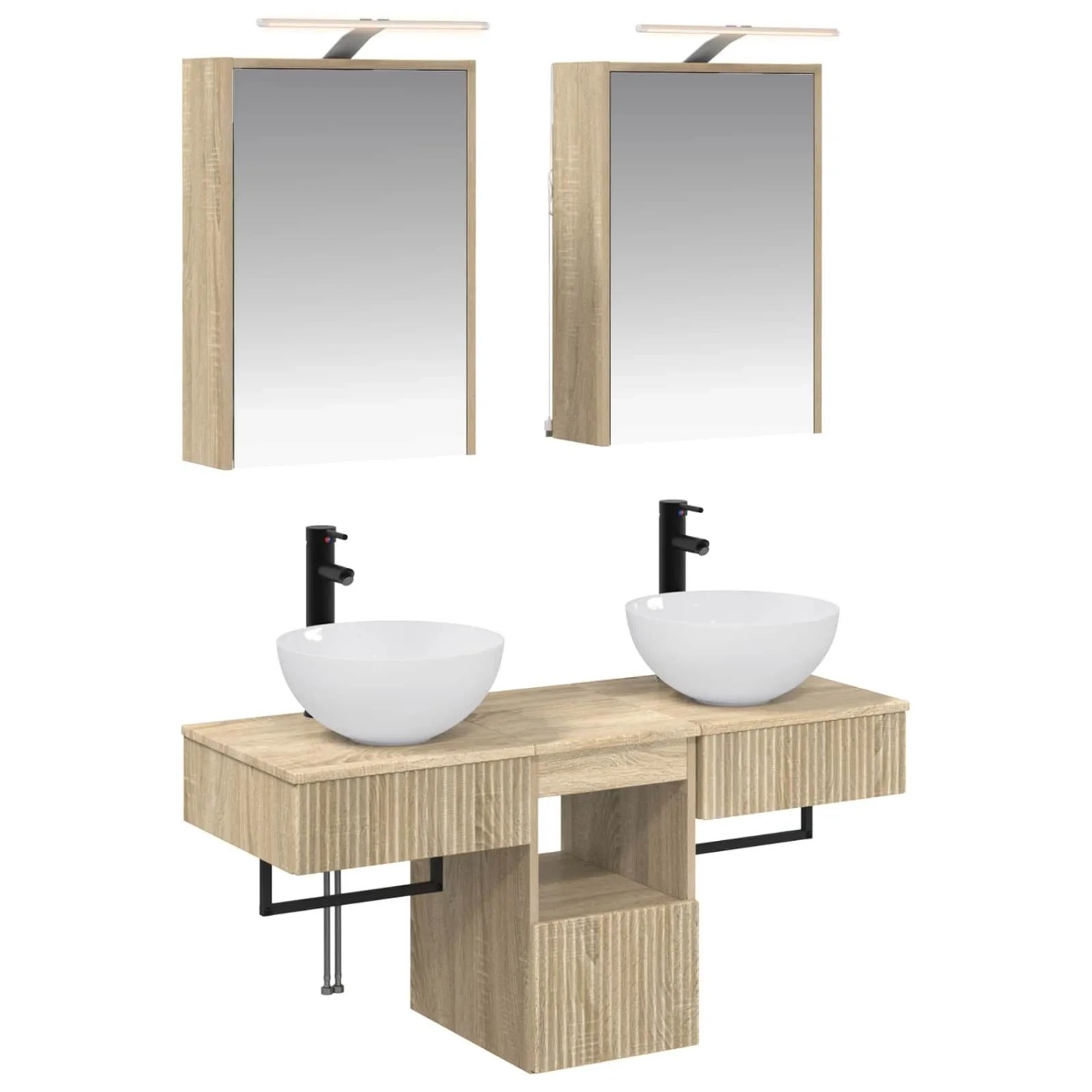 vidaXL Badezimmerschrank-Set 5-Tlg Sonoma-Eiche 43 x 16 x 62,5 cm 3406281