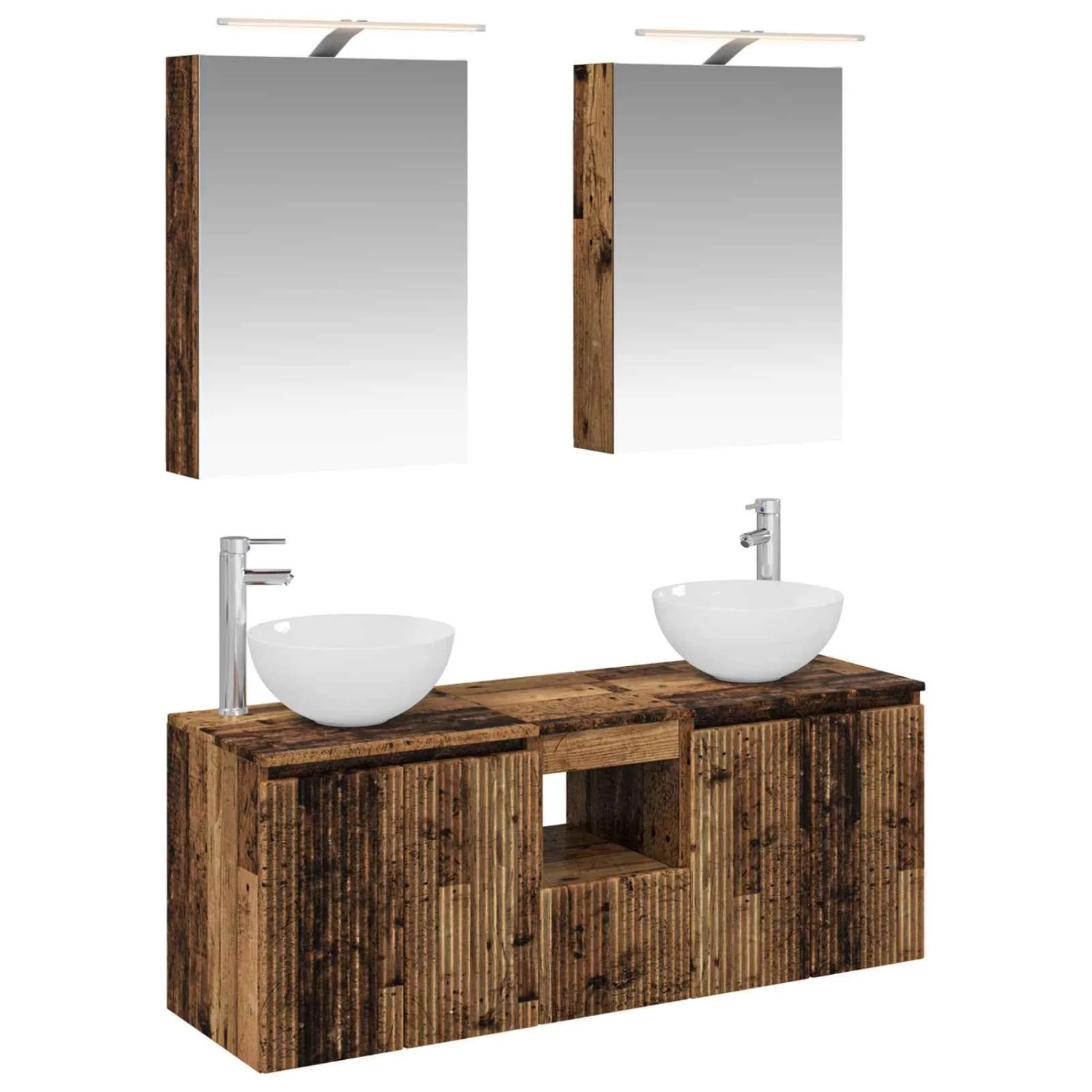 vidaXL Badezimmerschrank-Set 5-Tlg Altholz 50 x 14,5 x 70 cm 3406357