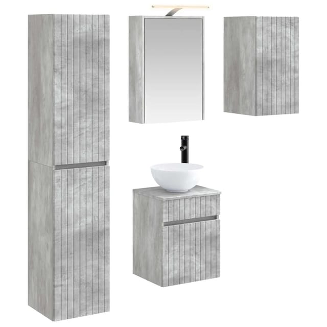 vidaXL Badezimmerschrank-Set 5-Tlg Betongrau 43 x 16 x 62,5 cm 3407346
