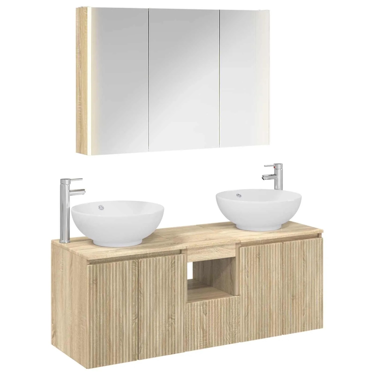 vidaXL Badezimmerschrank-Set 4-Tlg Sonoma-Eiche Holzwerkstoff 3406505