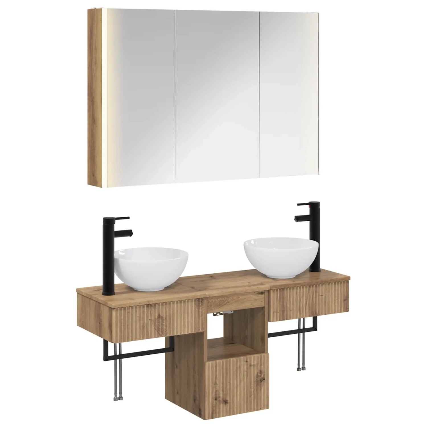 vidaXL Badezimmerschrank-Set 4-Tlg Artisan-Eiche 103,5 x 15,5 x 70 cm 3406270