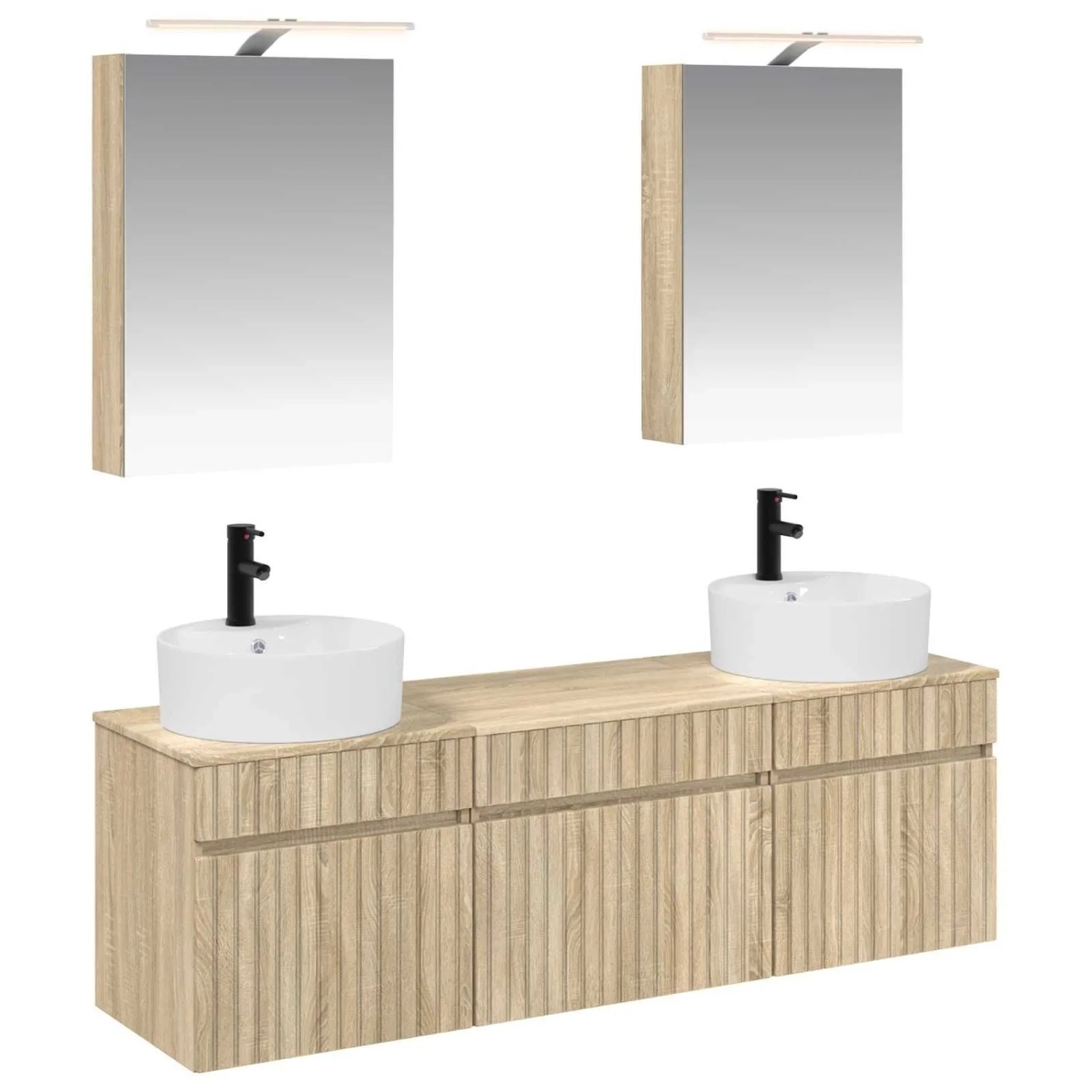 vidaXL Badezimmerschrank-Set 5-Tlg Sonoma-Eiche 50 x 14,5 x 70 cm 3406593