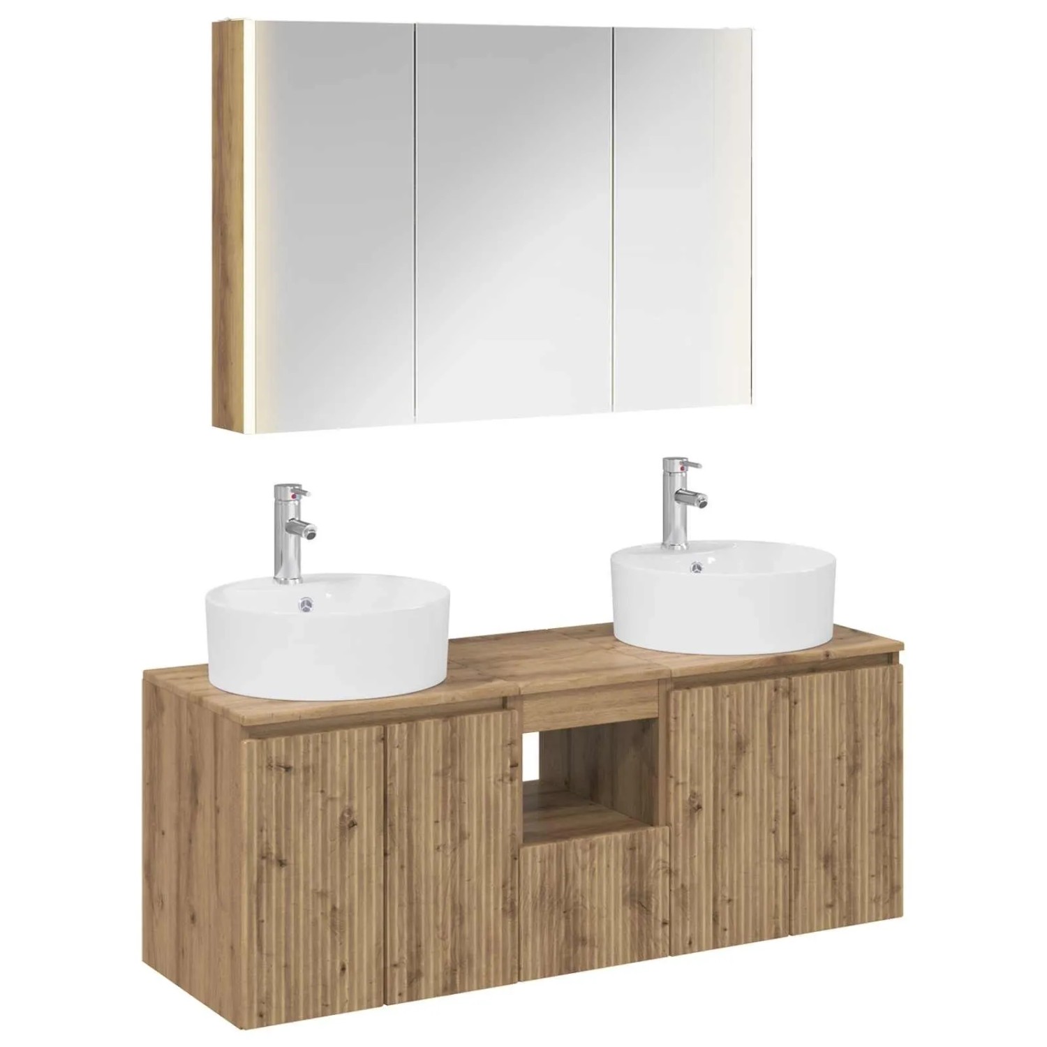 vidaXL Badezimmerschrank-Set 4-Tlg Artisan-Eiche Holzwerkstoff 3406470