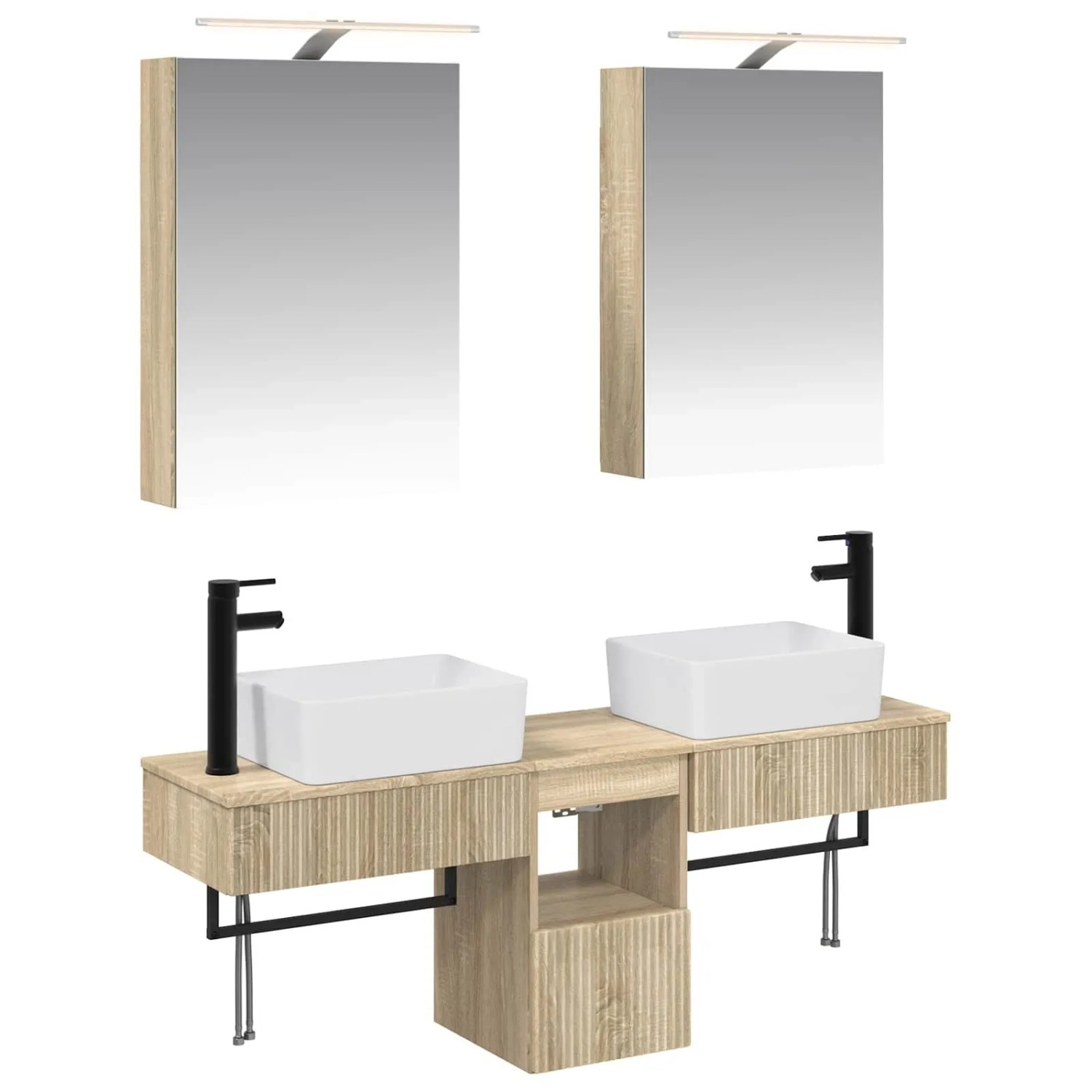vidaXL Badezimmerschrank-Set 5-Tlg Sonoma-Eiche 50 x 14,5 x 70 cm 3406313