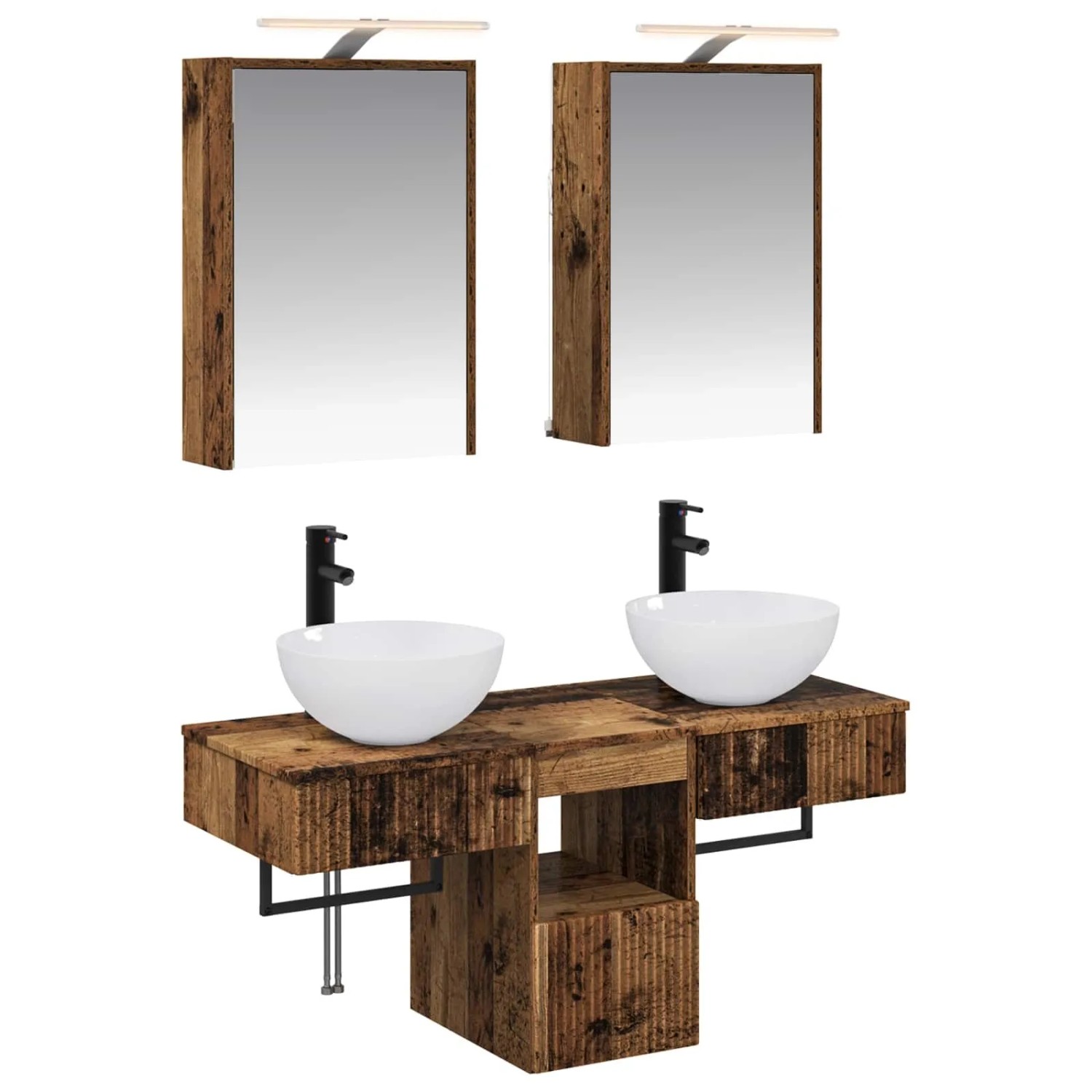 vidaXL Badezimmerschrank-Set 5-Tlg Altholz 43 x 16 x 62,5 cm 3406285