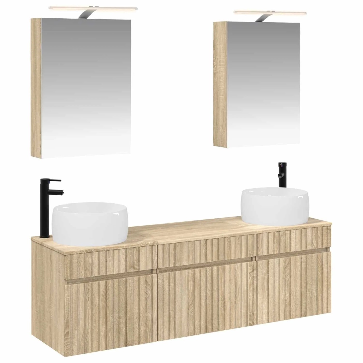 vidaXL Badezimmerschrank-Set 5-Tlg Sonoma-Eiche 50 x 14,5 x 70 cm 3406633