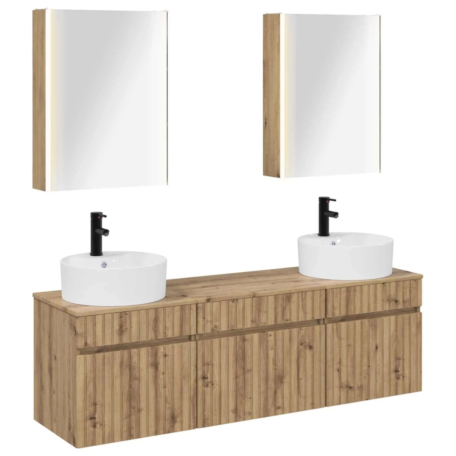 vidaXL Badezimmerschrank-Set 5-Tlg Artisan-Eiche 53 x 15,5 x 70 cm 3406614