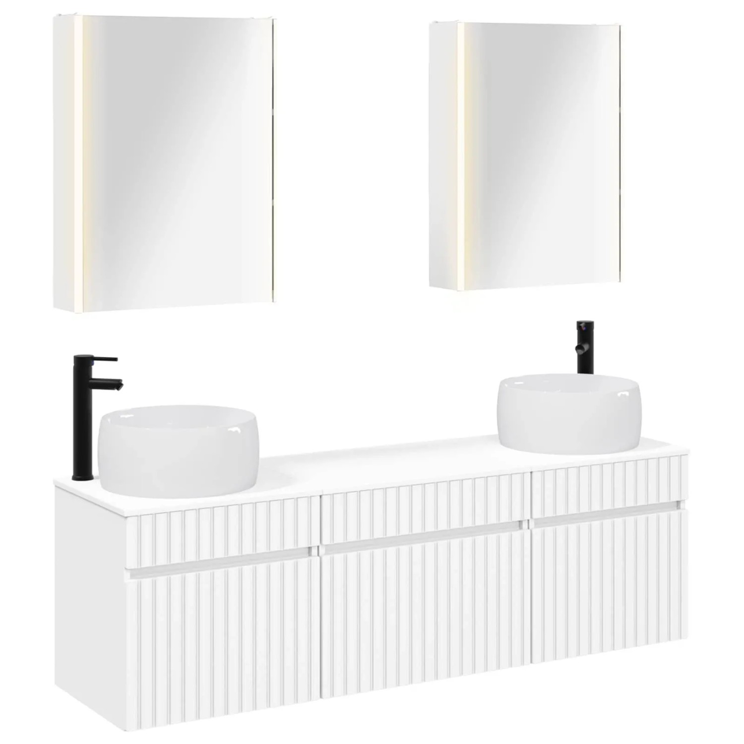 vidaXL Badezimmerschrank-Set 5-Tlg Weiß 53 x 15,5 x 70 cm 3406647