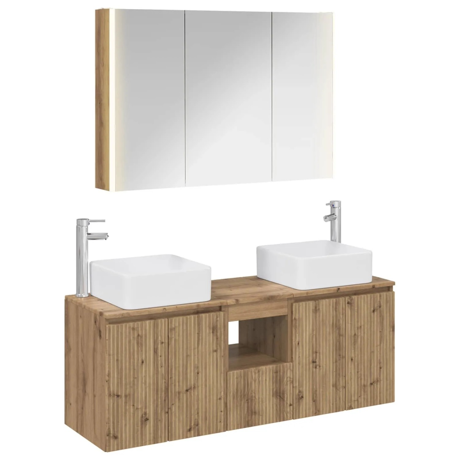 vidaXL Badezimmerschrank-Set 4-Tlg Artisan-Eiche Holzwerkstoff 3406390