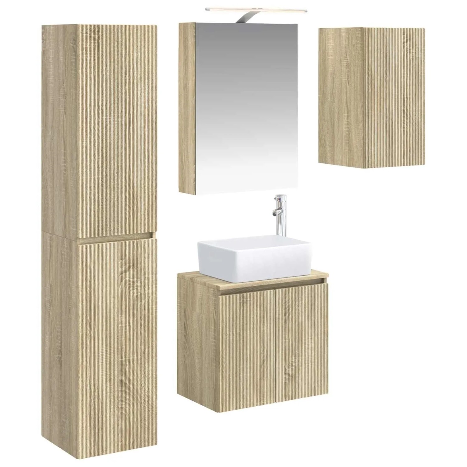 vidaXL Badezimmerschrank-Set 5-Tlg Sonoma-Eiche 50 x 14,5 x 70 cm 3407313