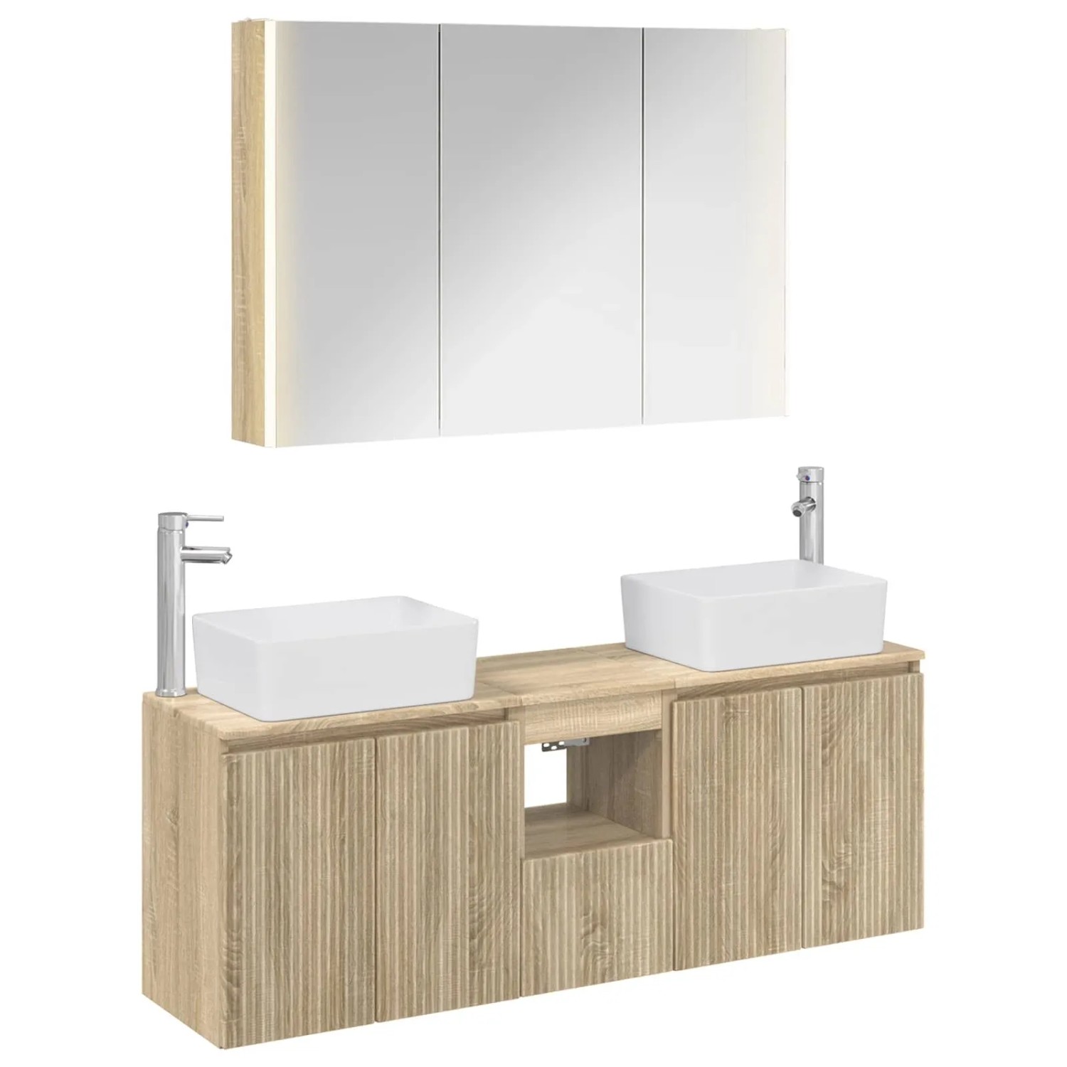 vidaXL Badezimmerschrank-Set 4-Tlg Sonoma-Eiche Holzwerkstoff 3406425