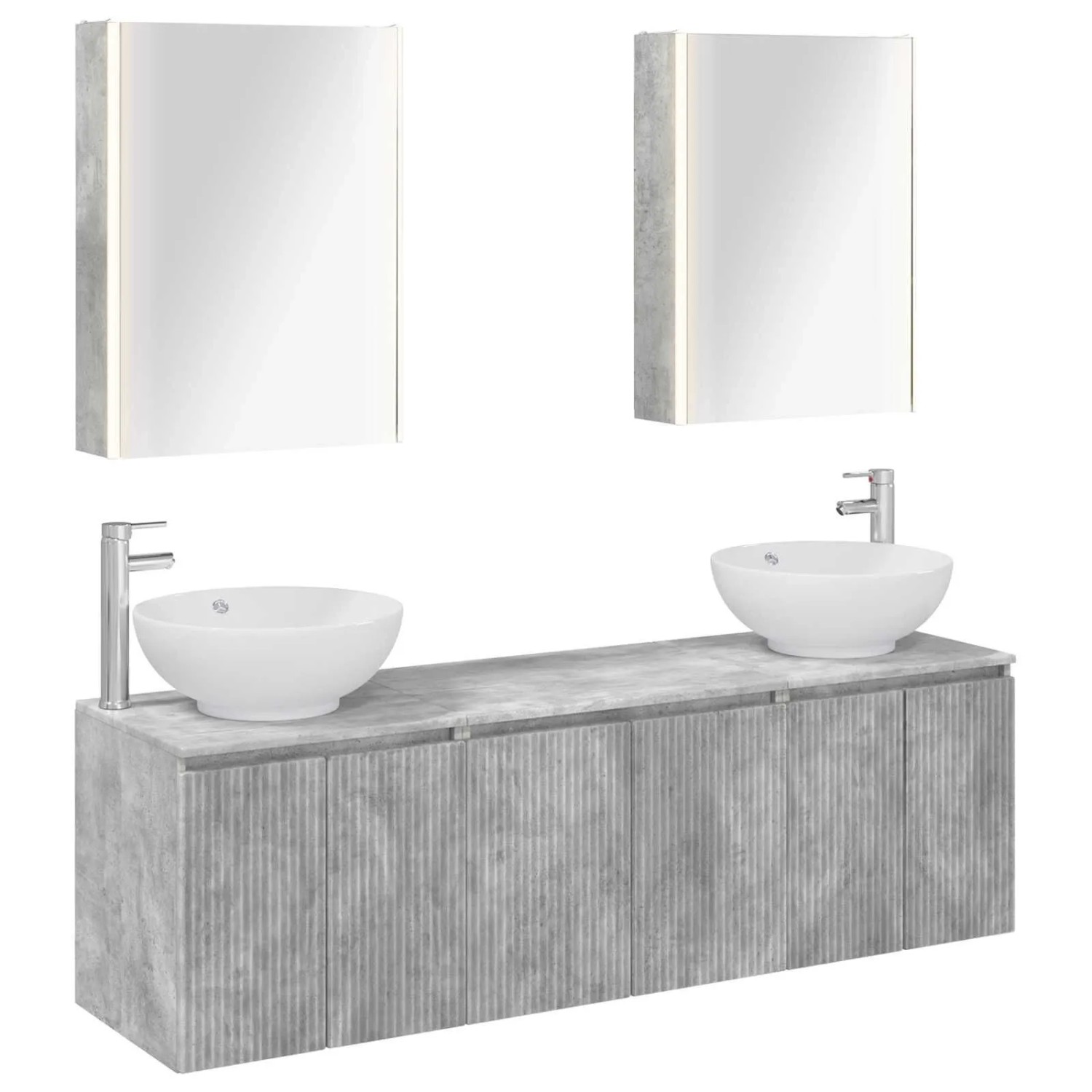vidaXL Badezimmerschrank-Set 5-Tlg Betongrau Holzwerkstoff 3406490
