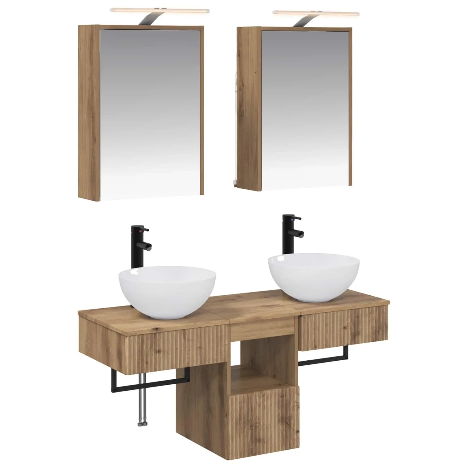 vidaXL Badezimmerschrank-Set 5-Tlg Artisan-Eiche 43 x 16 x 62,5 cm 3406286
