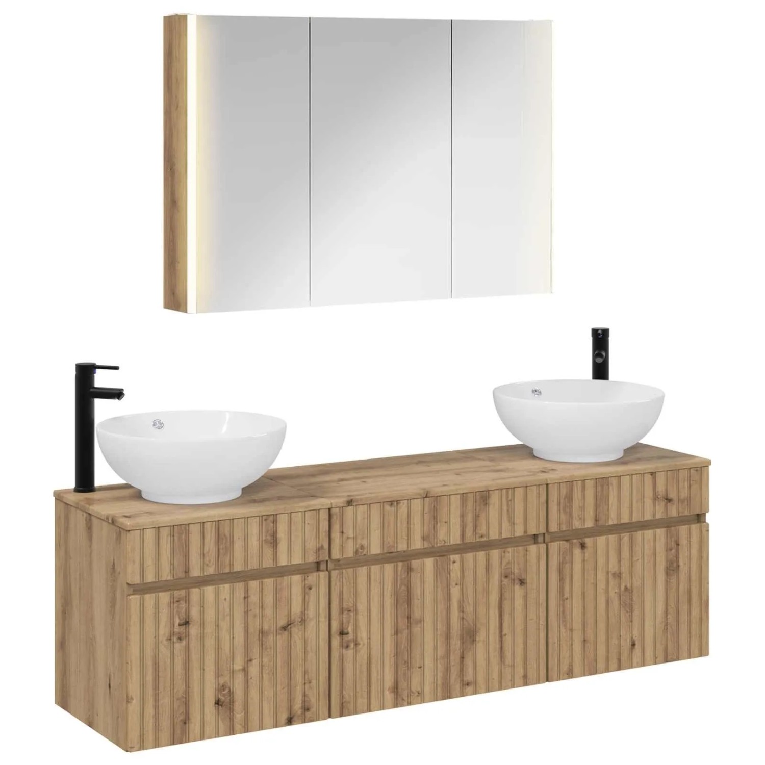 vidaXL Badezimmerschrank-Set 4-Tlg Artisan-Eiche 103,5 x 15,5 x 70 cm 3406630