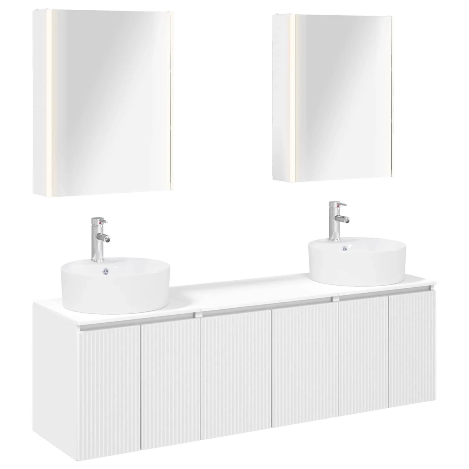 vidaXL Badezimmerschrank-Set 5-Tlg Weiß Holzwerkstoff 3406447