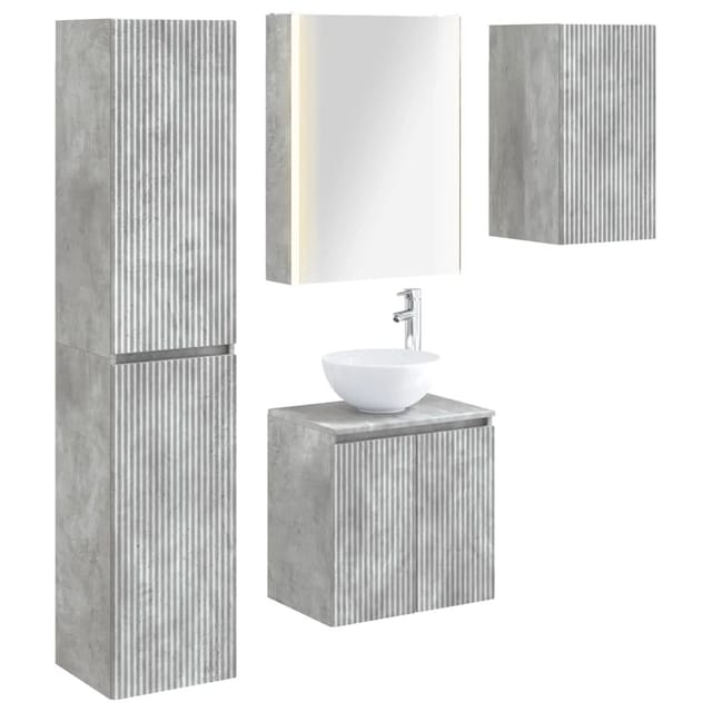 vidaXL Badezimmerschrank-Set 5-Tlg Betongrau 53 x 15,5 x 70 cm 3407306