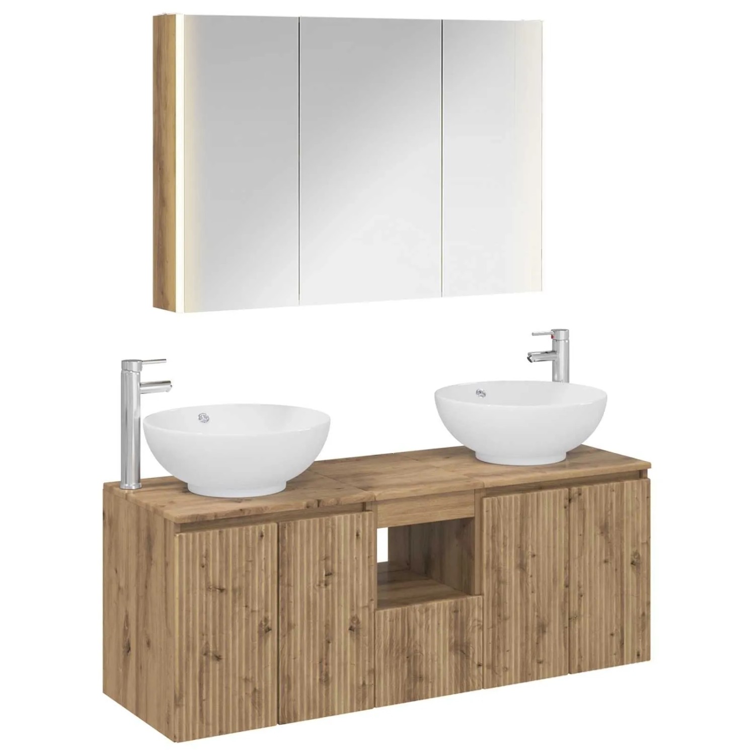 vidaXL Badezimmerschrank-Set 4-Tlg Artisan-Eiche Holzwerkstoff 3406510