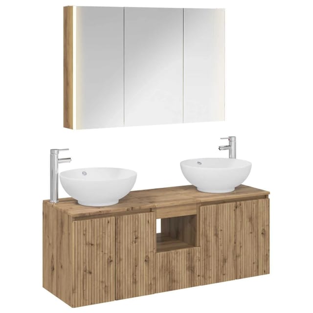 vidaXL Badezimmerschrank-Set 4-Tlg Artisan-Eiche Holzwerkstoff 3406510