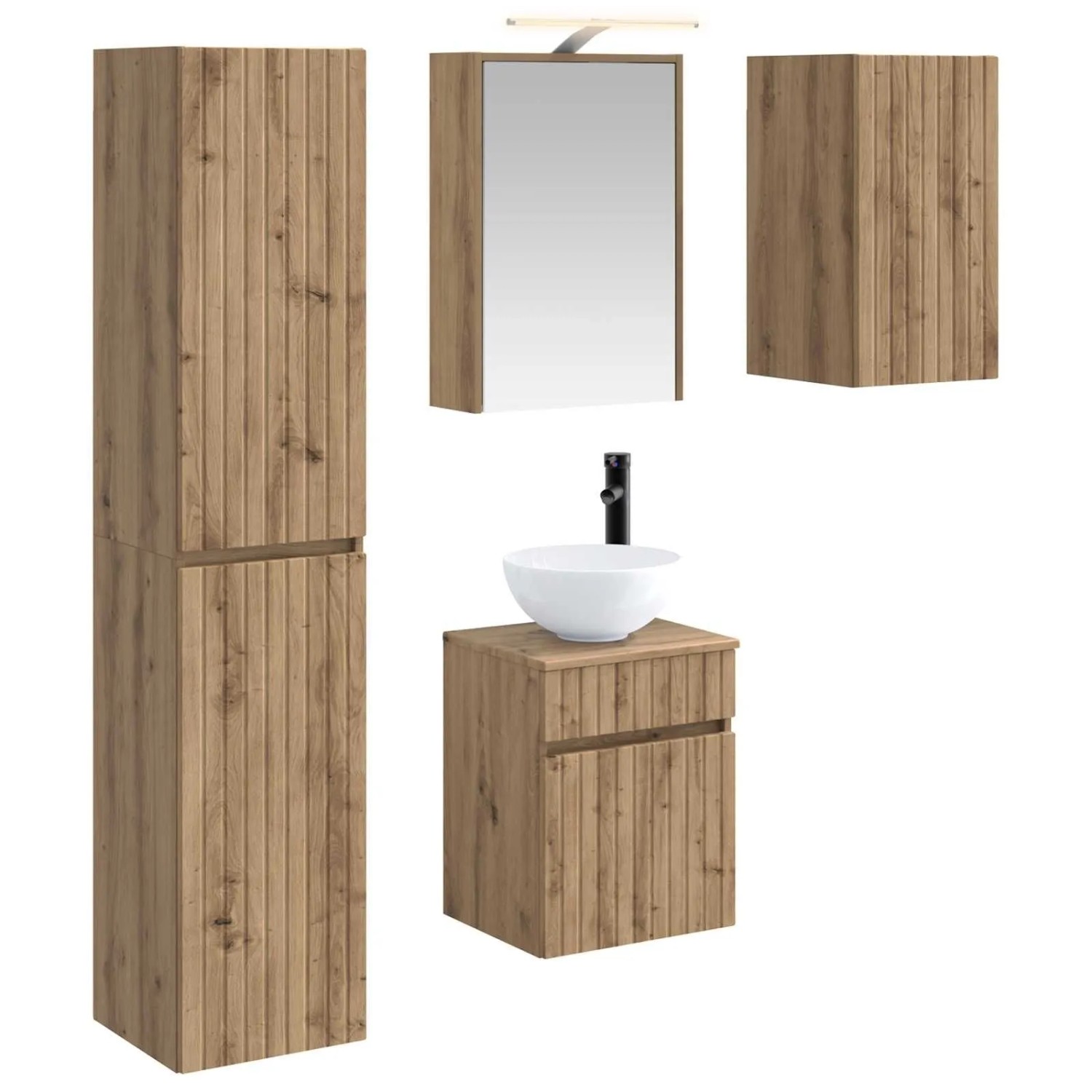 vidaXL Badezimmerschrank-Set 5-Tlg Artisan-Eiche 43 x 16 x 62,5 cm 3407350