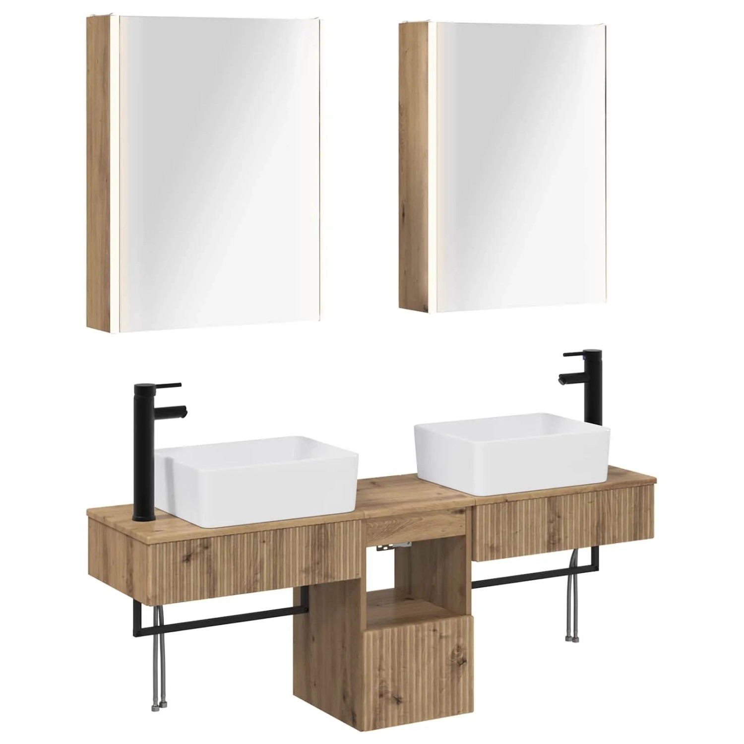 vidaXL Badezimmerschrank-Set 5-Tlg Artisan-Eiche 53 x 15,5 x 70 cm 3406334