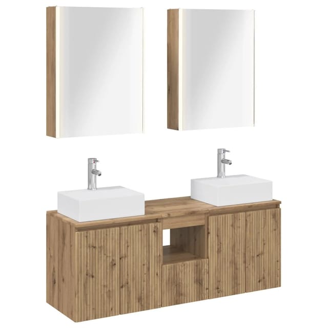 vidaXL Badezimmerschrank-Set 5-Tlg Artisan-Eiche Holzwerkstoff 3406414