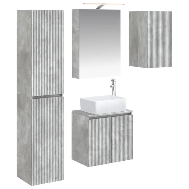 vidaXL Badezimmerschrank-Set 5-Tlg Betongrau 50 x 14,5 x 70 cm 3407314