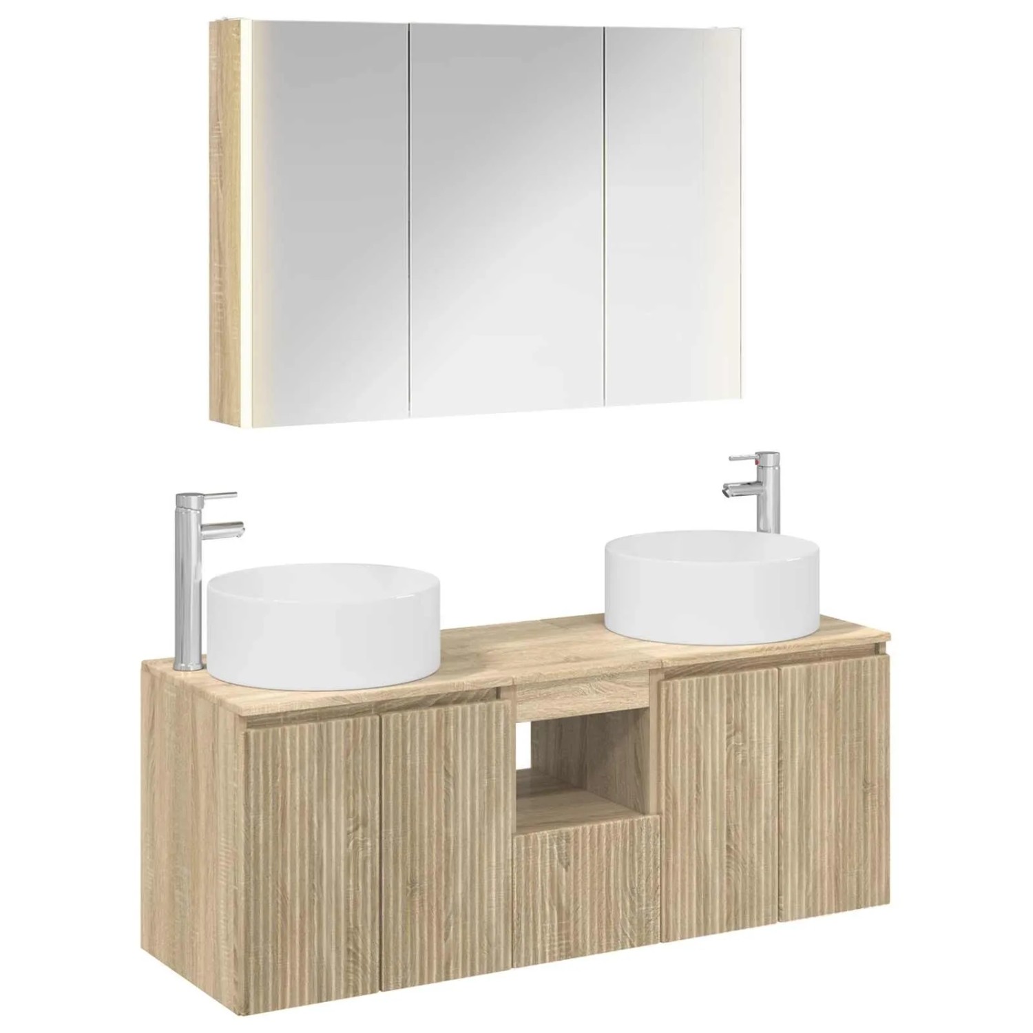 vidaXL Badezimmerschrank-Set 4-Tlg Sonoma-Eiche 103,5 x 15,5 x 70 cm 3406585