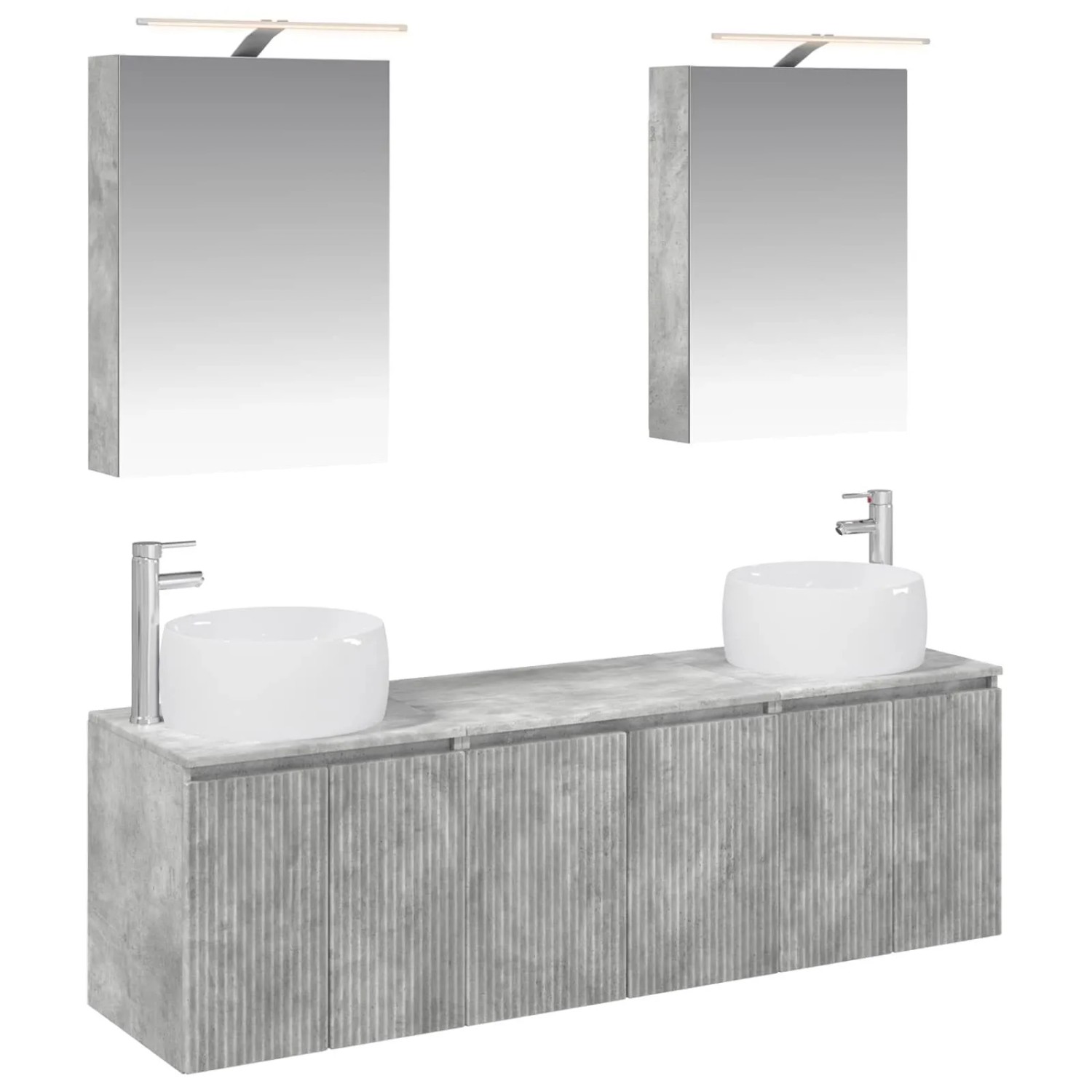 vidaXL Badezimmerschrank-Set 5-Tlg Betongrau Holzwerkstoff 3406514