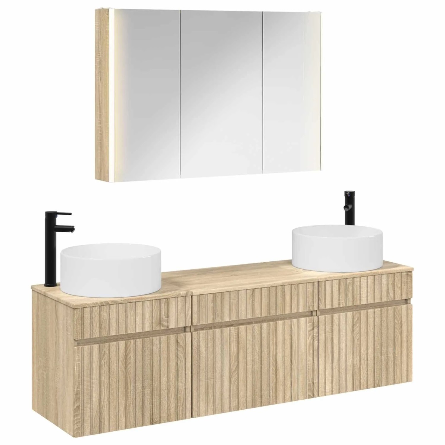 vidaXL Badezimmerschrank-Set 4-Tlg Sonoma-Eiche 103,5 x 15,5 x 70 cm 3406665