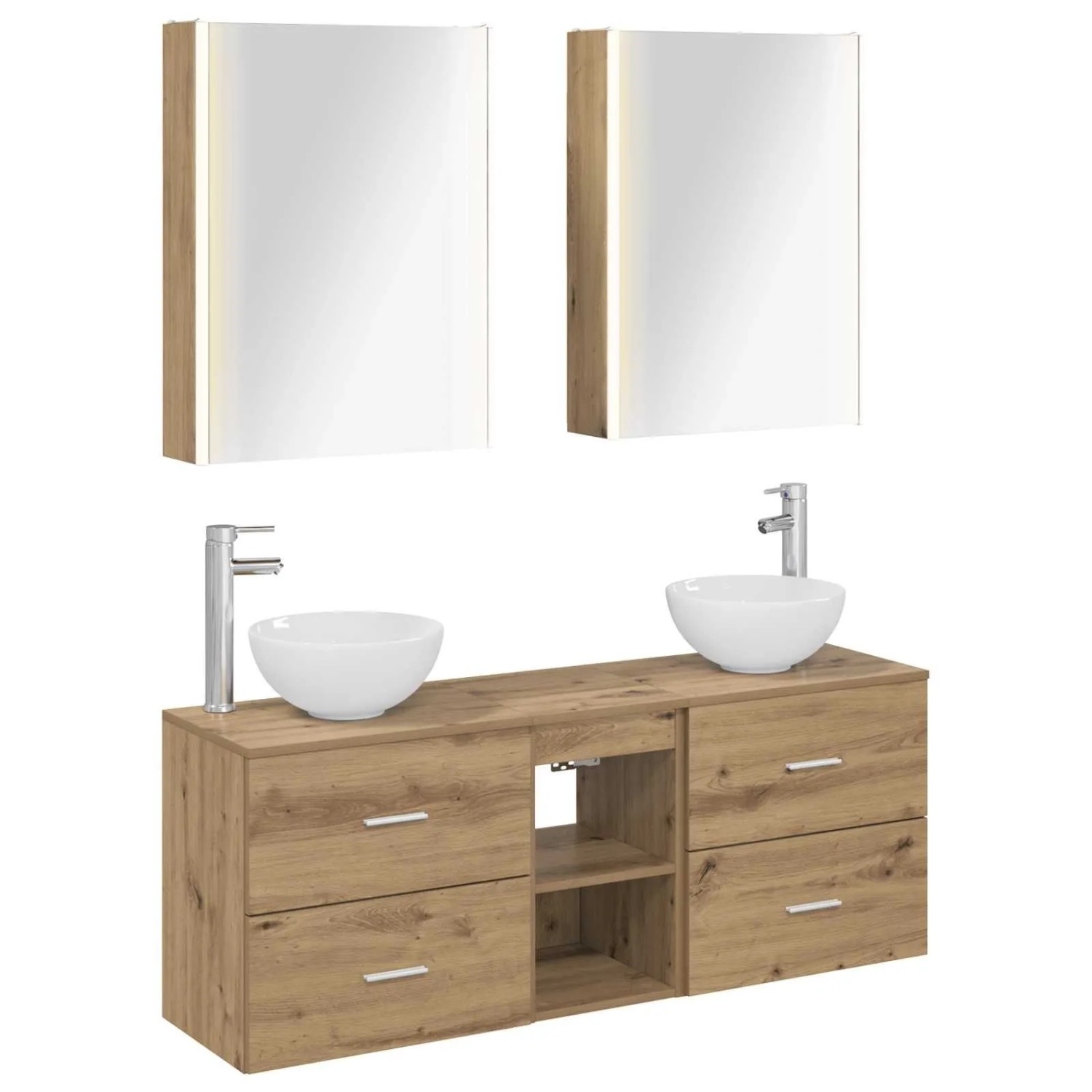 vidaXL Badezimmerschrank-Set 5-Tlg Artisan-Eiche 53 x 15,5 x 70 cm 3406694