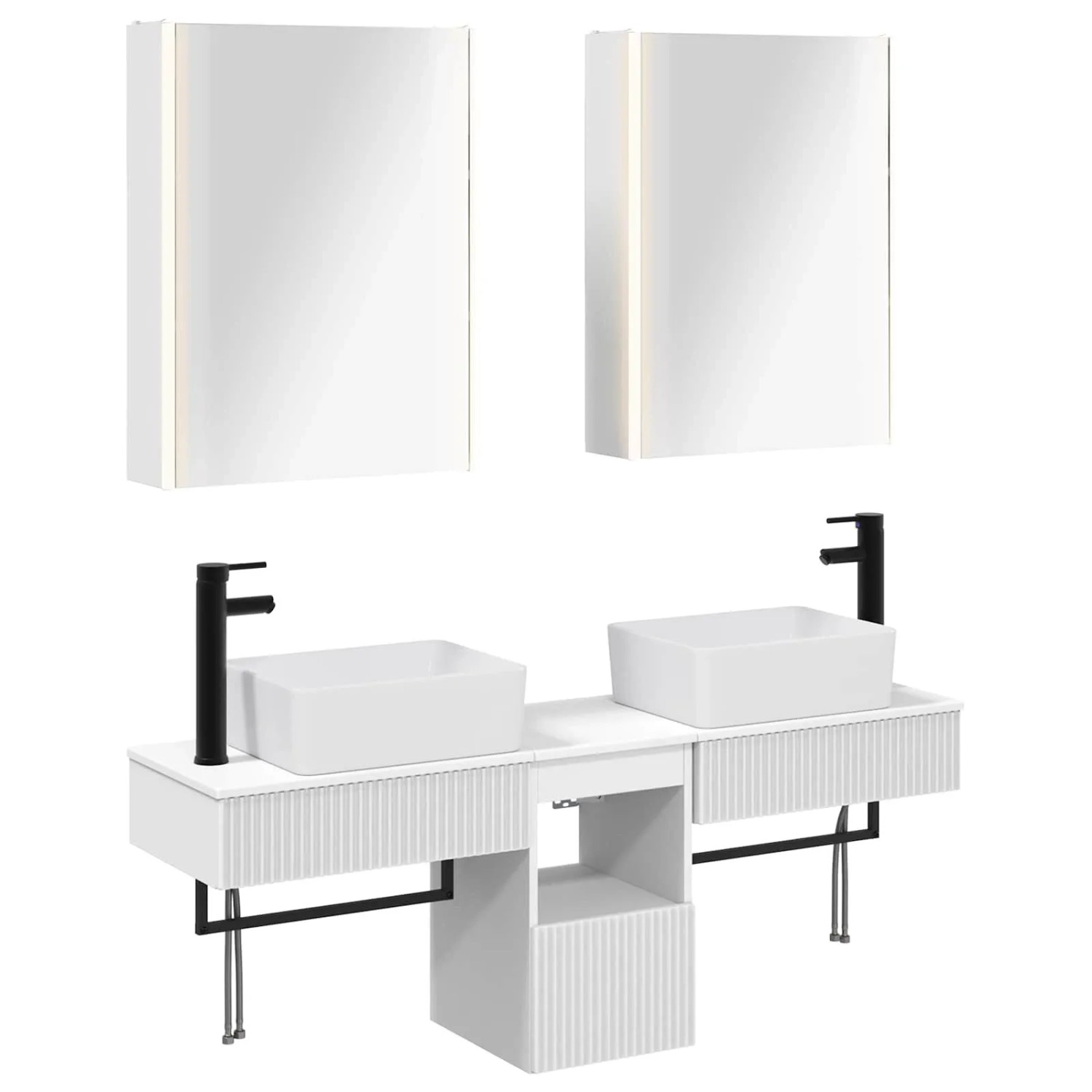 vidaXL Badezimmerschrank-Set 5-Tlg Weiß 53 x 15,5 x 70 cm 3406327