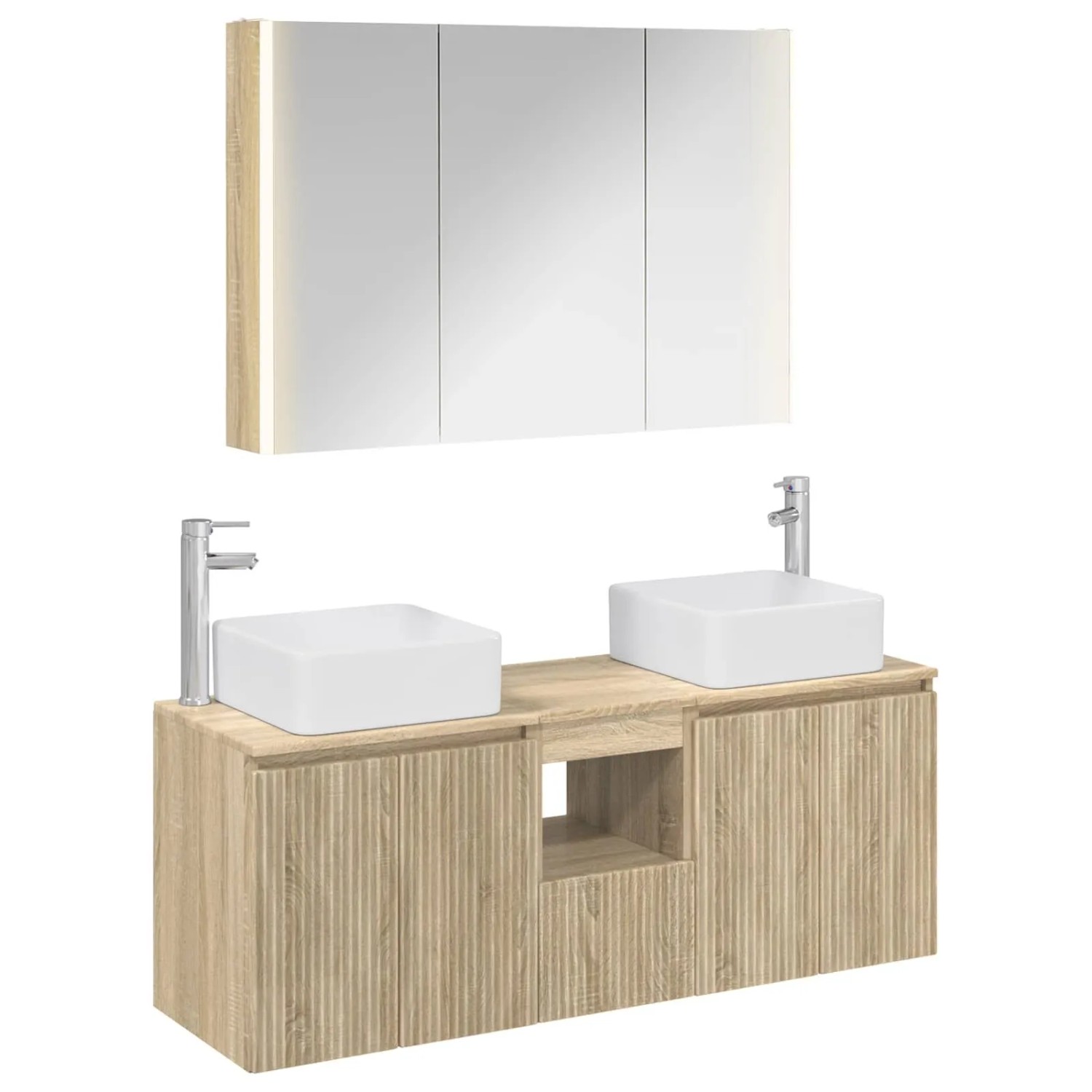 vidaXL Badezimmerschrank-Set 4-Tlg Sonoma-Eiche Holzwerkstoff 3406385