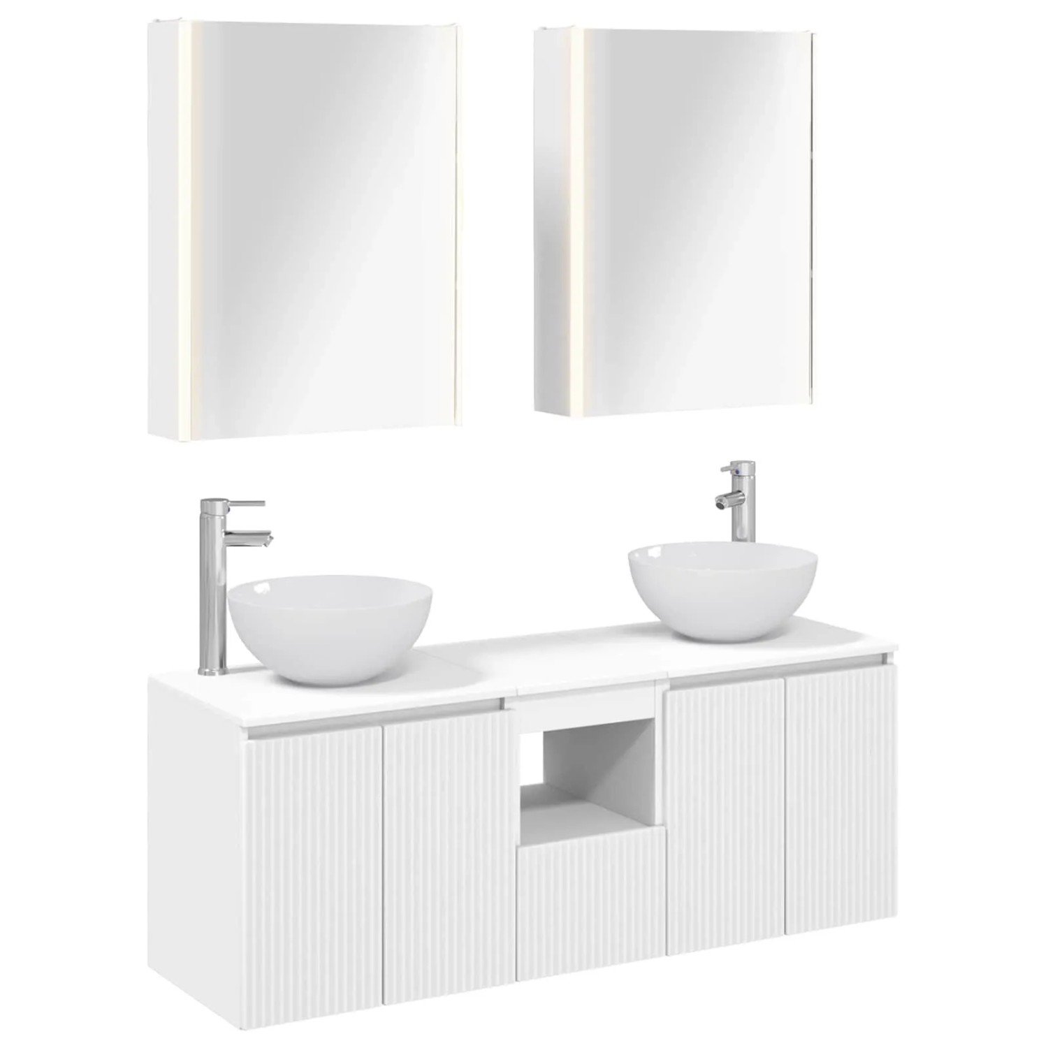 vidaXL Badezimmerschrank-Set 5-Tlg Weiß 53 x 15,5 x 70 cm 3406367