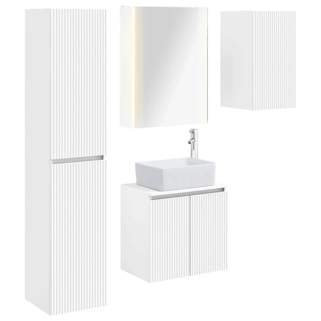 vidaXL Badezimmerschrank-Set 5-Tlg Weiß 53 x 15,5 x 70 cm 3407327